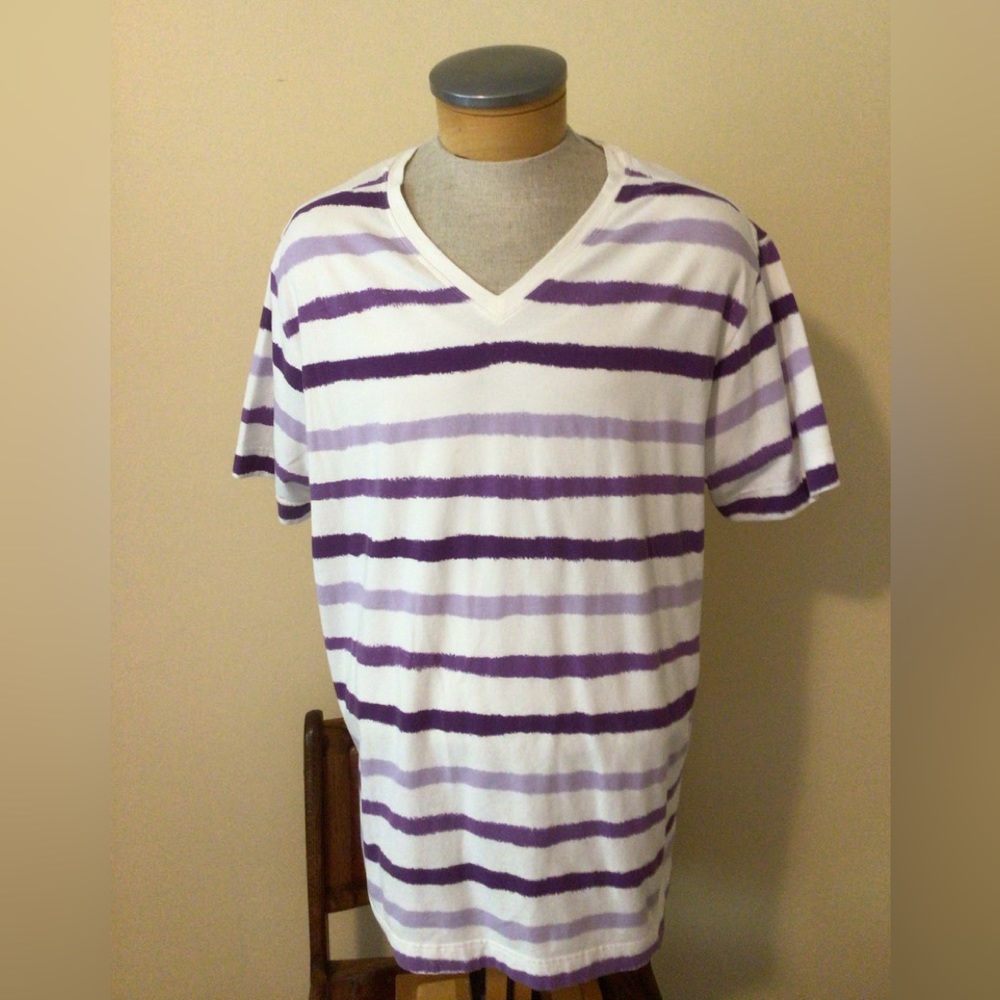 Denim&Co purple Striped Tunic Top